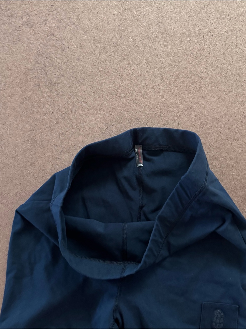 Free People Navy Blue High-Rise Ribbed Hem Active Shorts women large - Picture 4 of 6